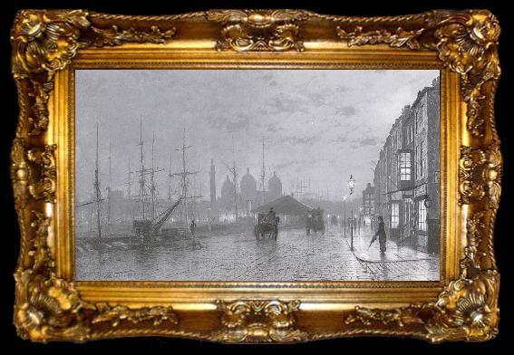 framed  Atkinson Grimshaw Prince-s Dock Hull, ta009-2